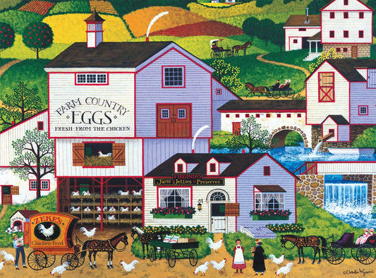 Buffalo Games Virginia's Nest puzzle cover shows Charles Wysocki artwork for a nostalgic challenge