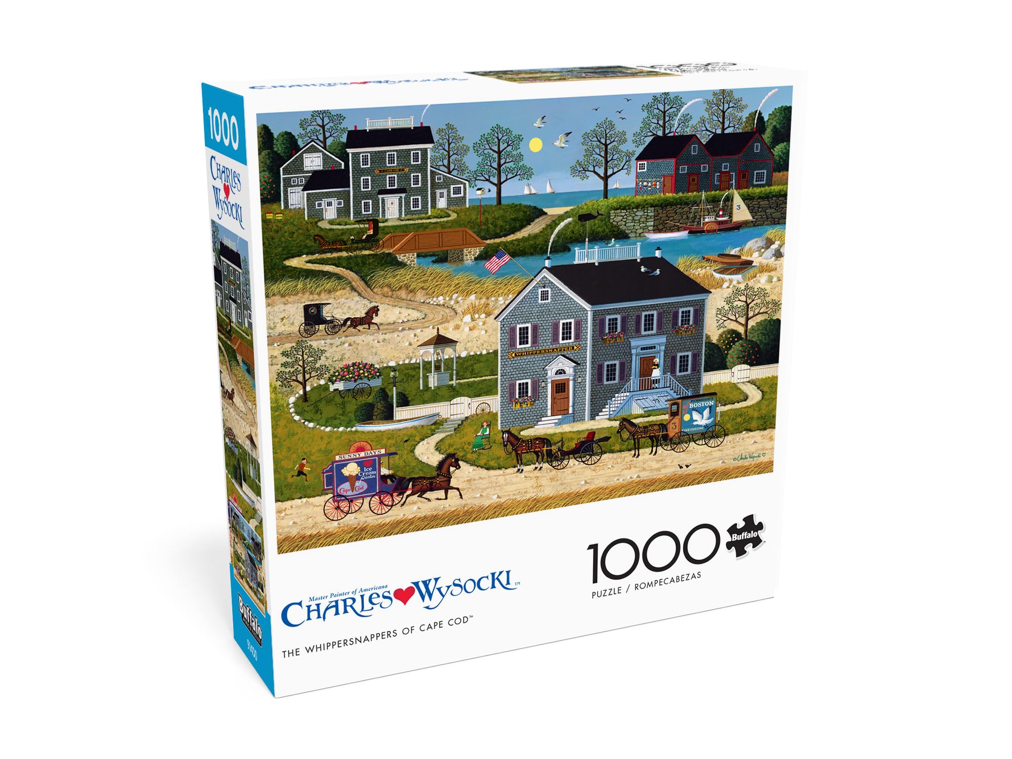 Buffalo Games Charles Wysocki Whippersnappers Cape Cod puzzle poster included for reference