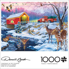 Buffalo Games Darrell Bush deer watching the truck scene invites mindful puzzling
