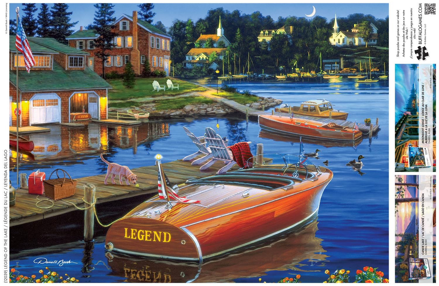 Buffalo Games Legend of the Lake: dog on the dock, cozy family activity