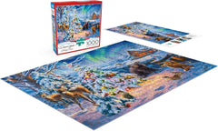 Buffalo Games Darrell Bush Woodland Christmas puzzle box displaying durable packaging