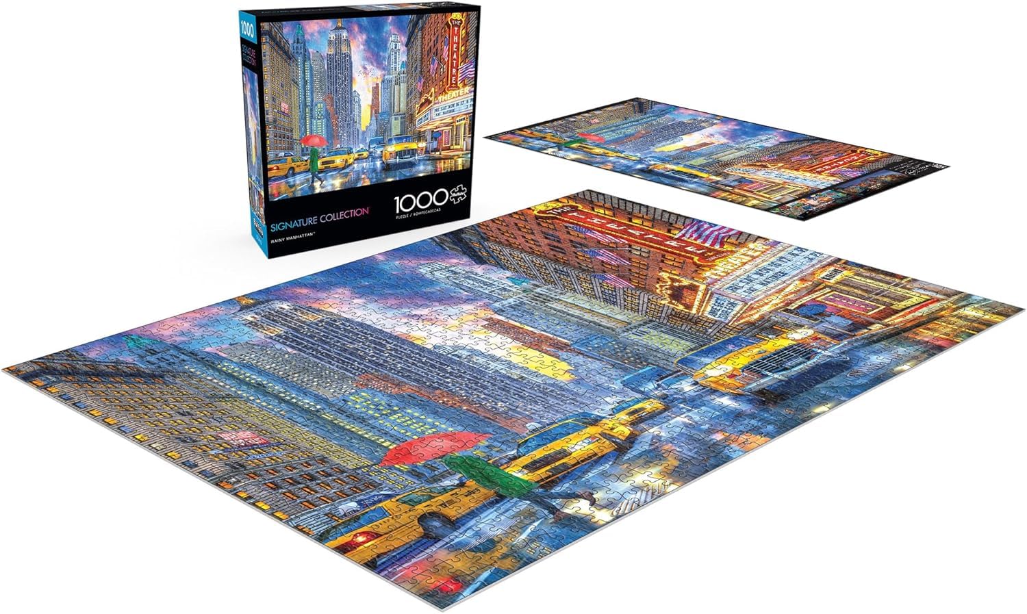 Buffalo Games Rainy Manhattan puzzle poster reference aids assembly
