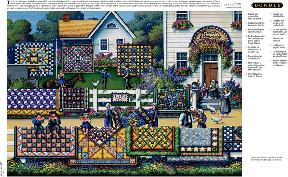 Buffalo Games Dowdle puzzle artwork with interlocking pieces for precise fitting.