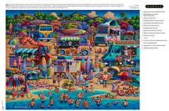 Buffalo Games Dowdle Shrimp Trucks artwork reflects Eric Dowdle's storytelling with colorful detail.