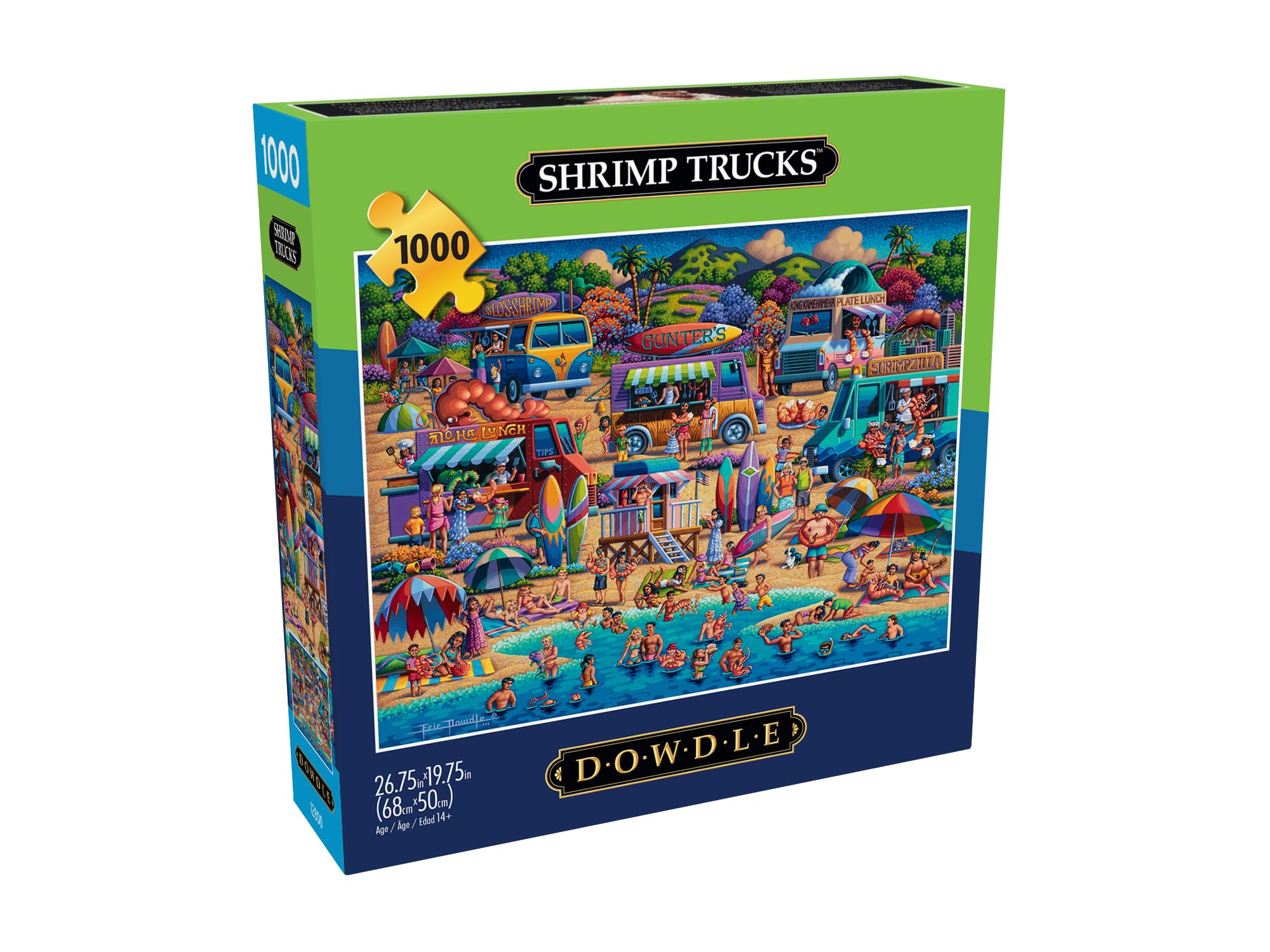 Buffalo Games Dowdle Shrimp Trucks close-up pieces highlight color and precise interlocking fit.