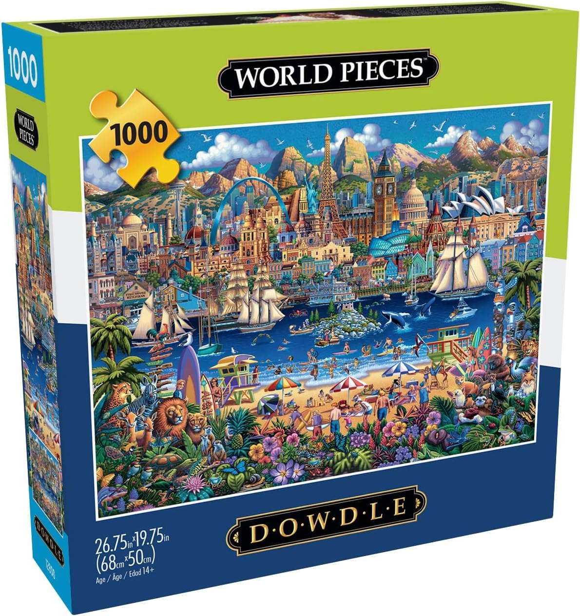 Buffalo Games Dowdle World Pieces puzzle box front for game night