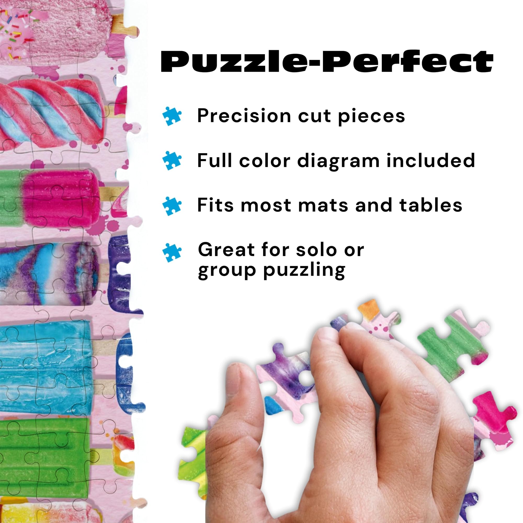 Buffalo Games Frosty Treats finish size 21.25 by 15 inches for display-ready results.