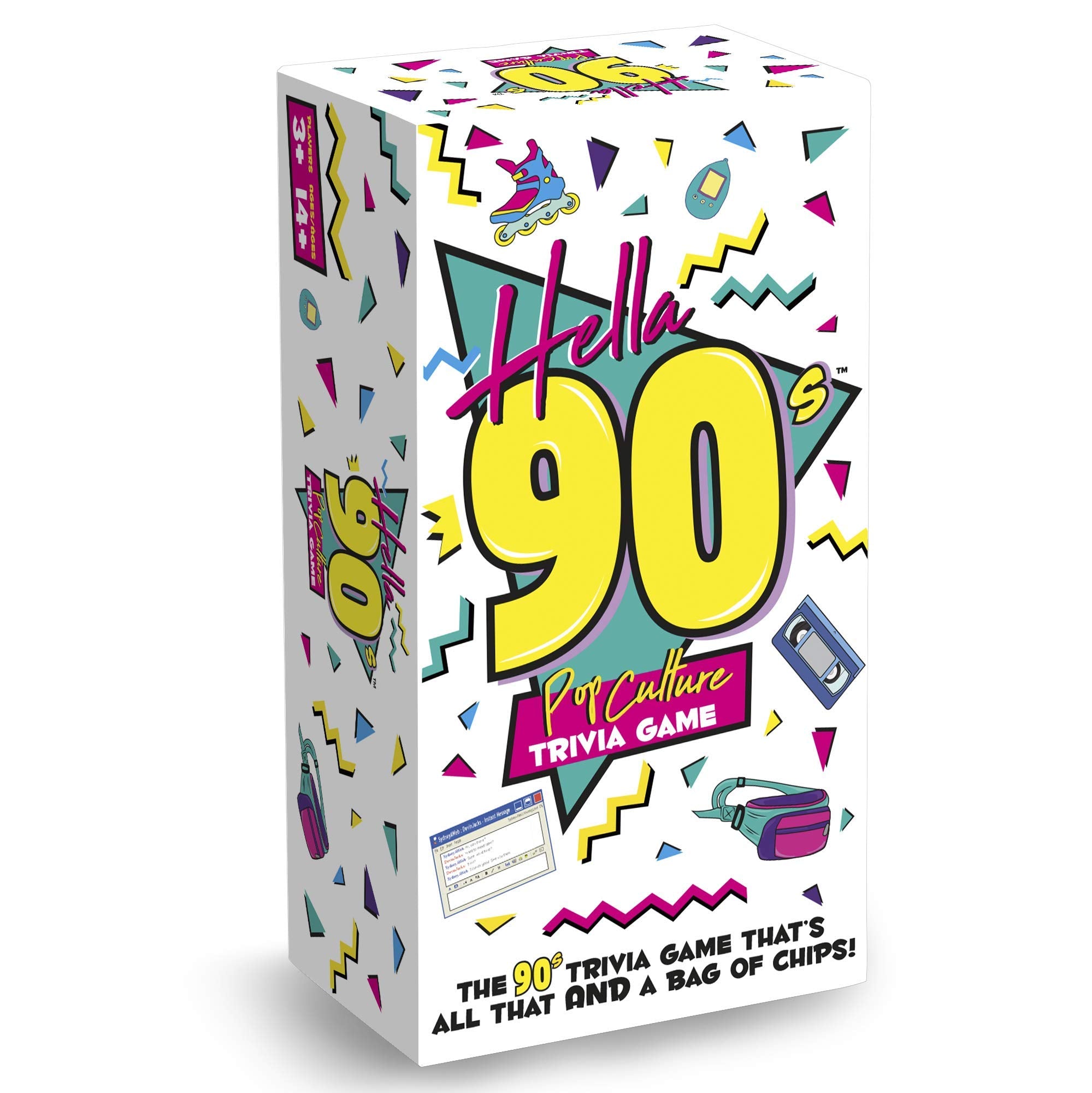 Buffalo Games Hella 90's card deck with 400 questions sparks party fun.