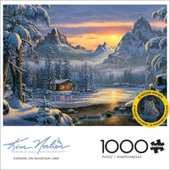 Buffalo Games Kim Norlien evening on mountain lake snowy mountain detail