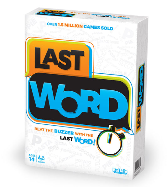 Buffalo Games Last Word board setup ready for family game night.