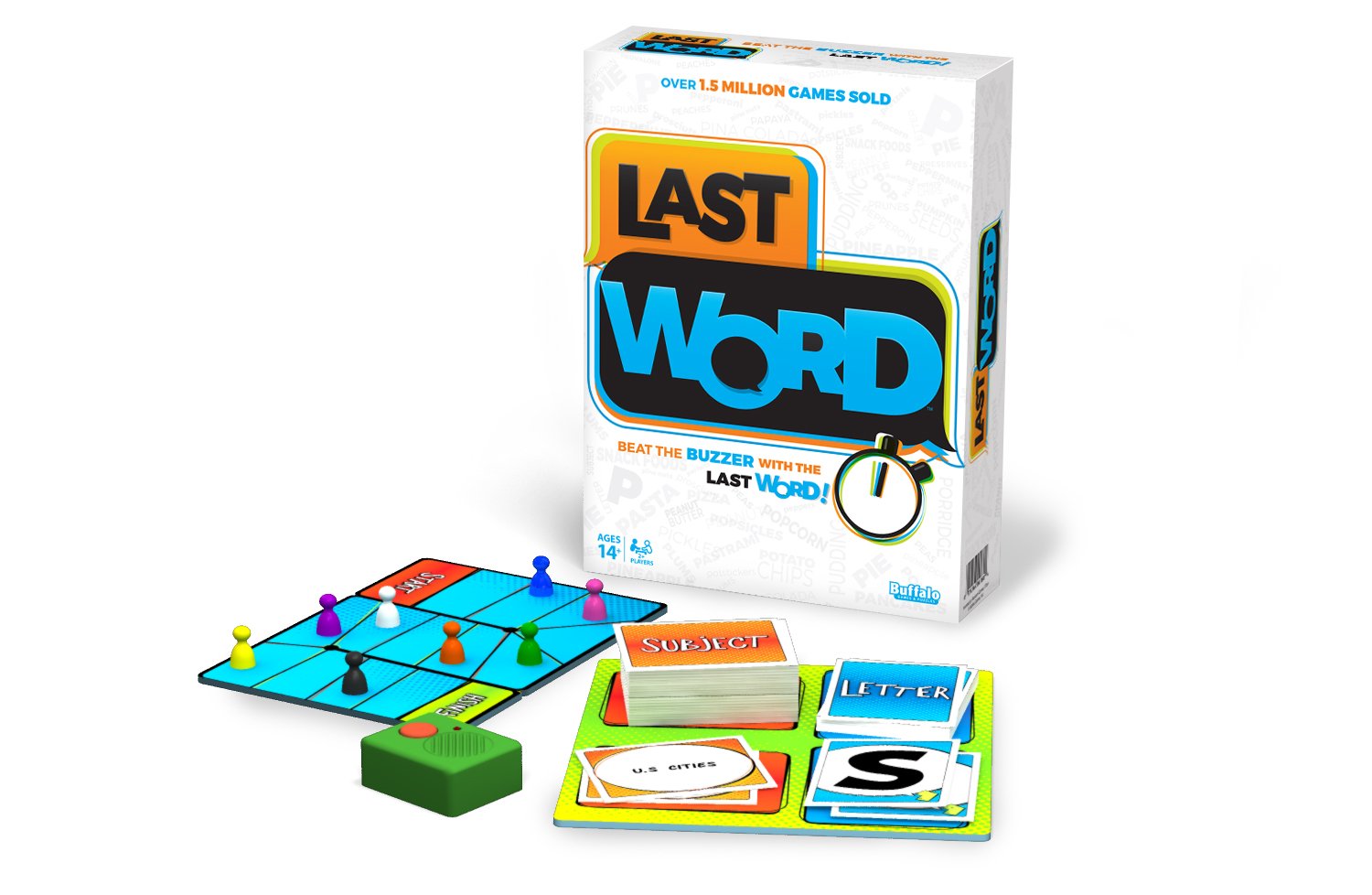 Buffalo Games Last Word electronic timer speeds rounds and keeps the pace.