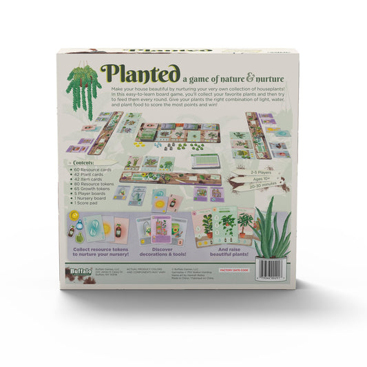 Buffalo Games Planted players' hands reaching for plant care cards during play.