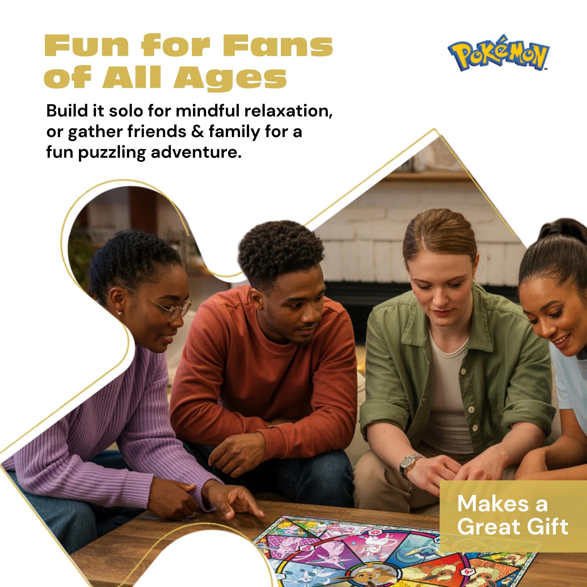 Buffalo Games Eevee Evolutions art layout forms a circular showcase of evolutions.