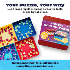 Buffalo Games puzzle sorting trays interlocking with color-coded sections for quick sorting.