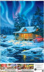 Buffalo Games red truck winter scene puzzle, nostalgic charm for family game night