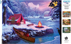 Buffalo Games Snowy Retreat winter scene for cozy puzzling nights