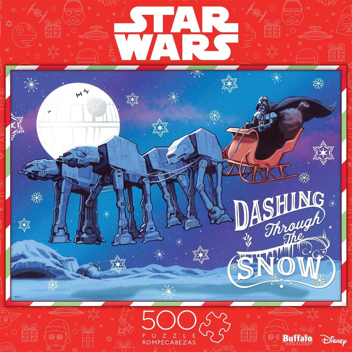 Buffalo Games Merry Sithmas puzzle shows Darth Vader on a sleigh for cozy puzzle night