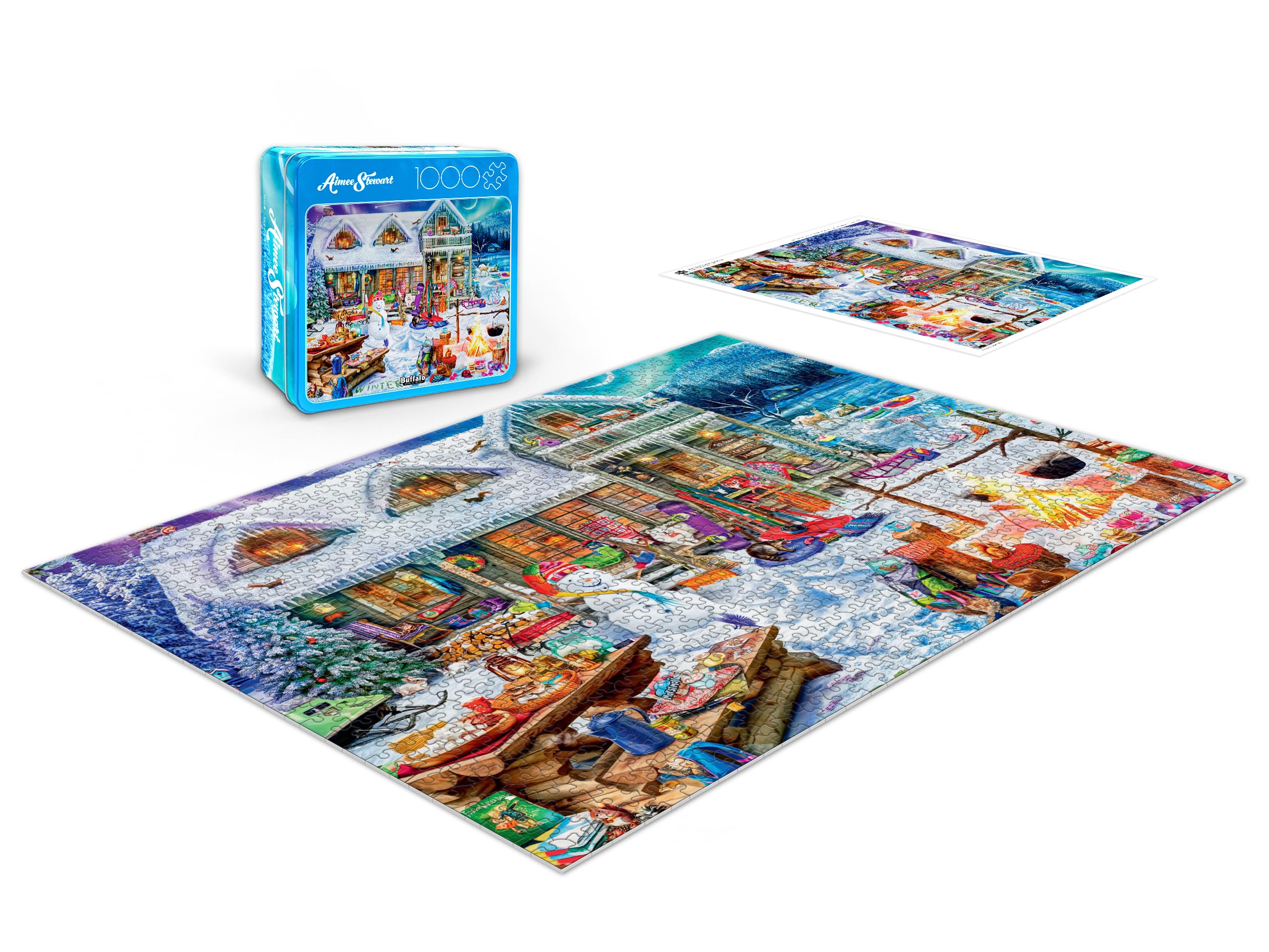 Buffalo Games Winterland Fun finished puzzle 26.6 by 19 inches supports confident piece placement.
