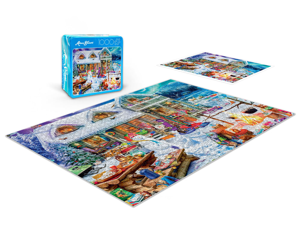 Buffalo Games Winterland Fun finished puzzle 26.6 by 19 inches supports confident piece placement.