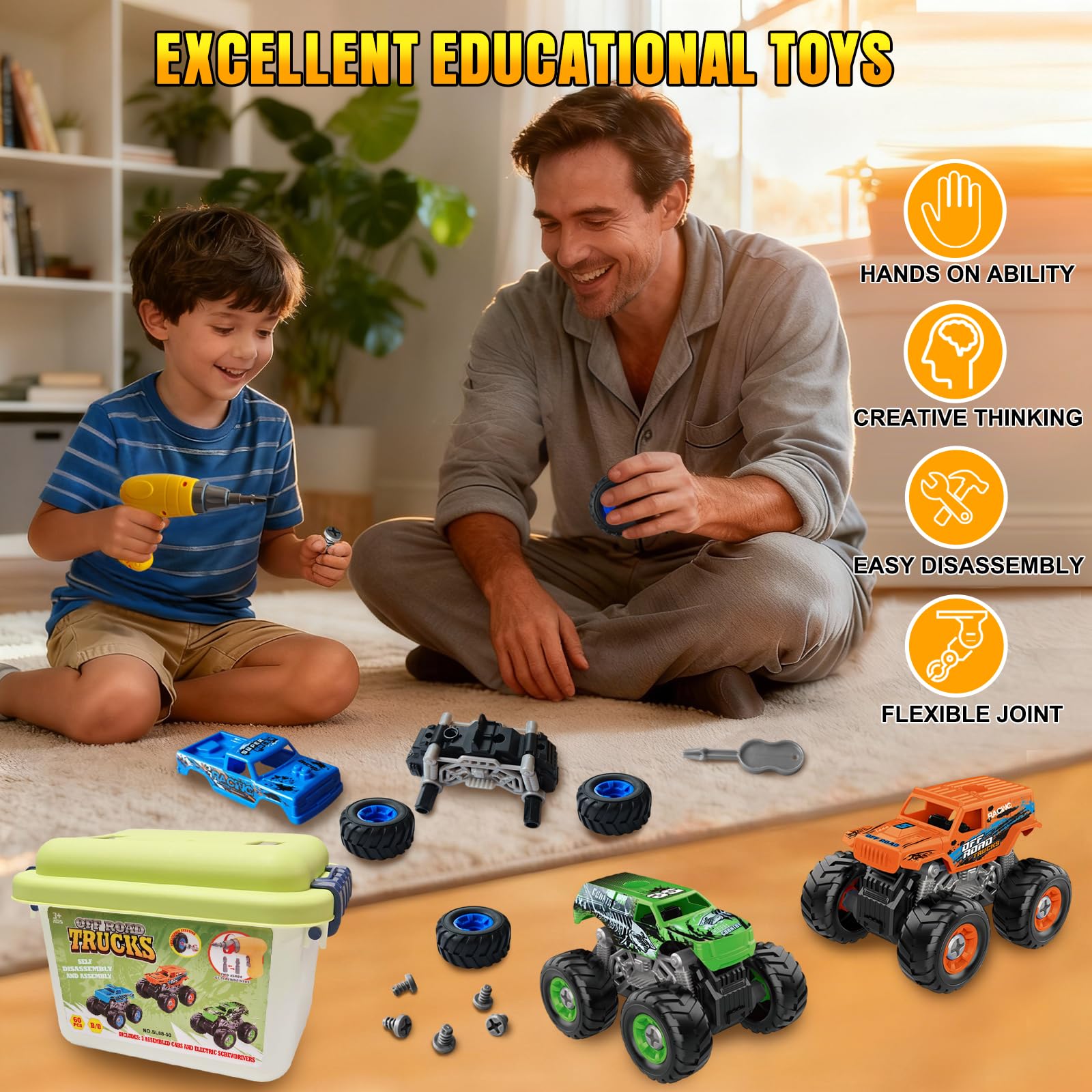 Bugrtarey electric drill for assembling monster trucks sparks hands-on learning