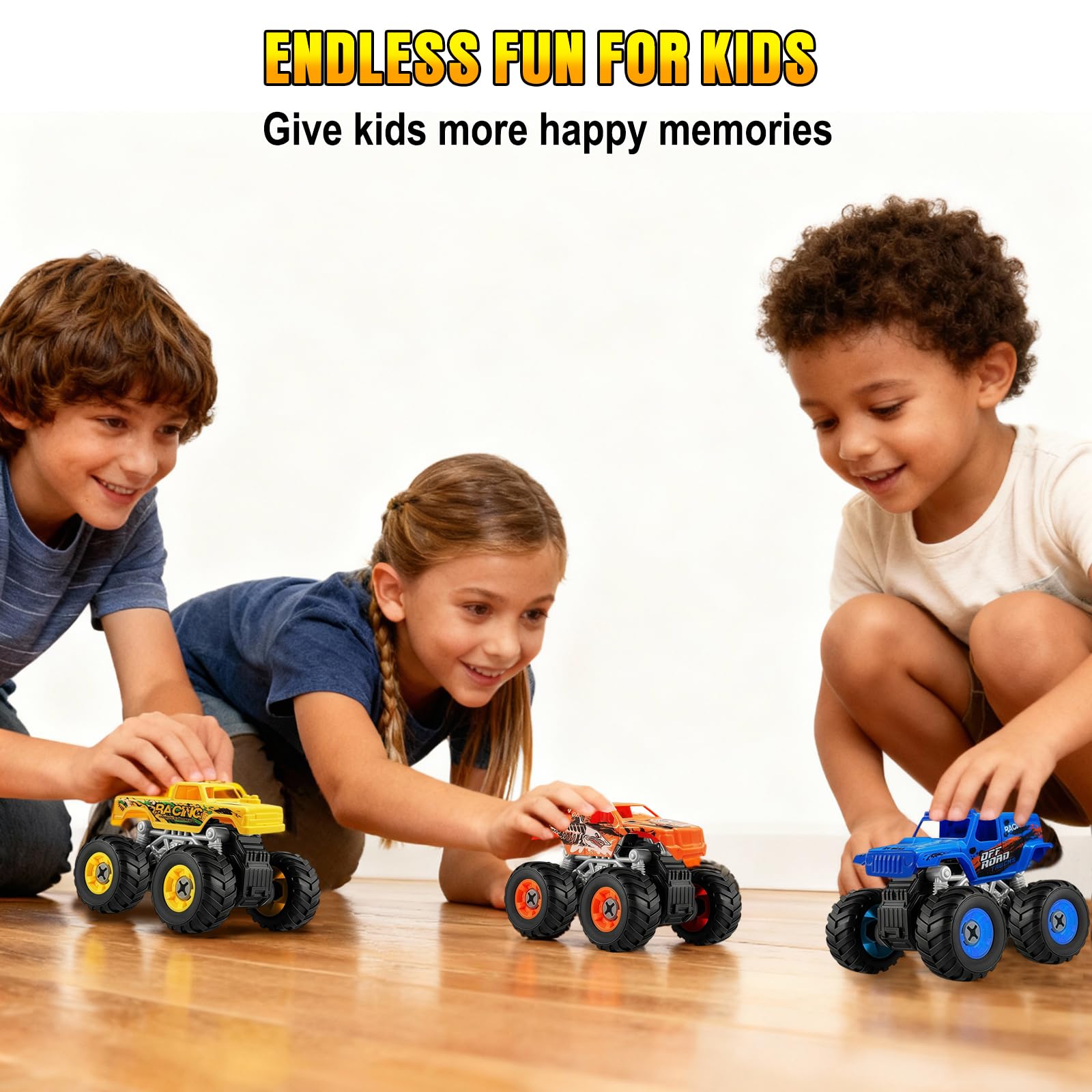 Bugrtarey vibrant trucks roll smoothly on wood and tile floors