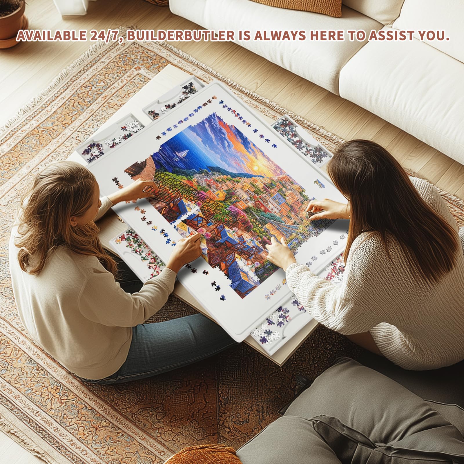 BuilderButler family-friendly puzzle setup for solo or group play