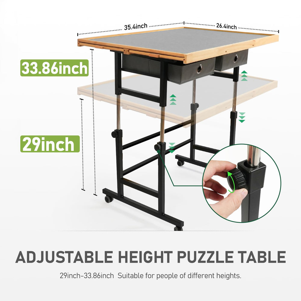 BuilderButler adjustable-height puzzle table for ergonomic setup