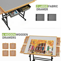 Semi-transparent cover keeps your BuilderButler puzzle table protected from dust and pets.