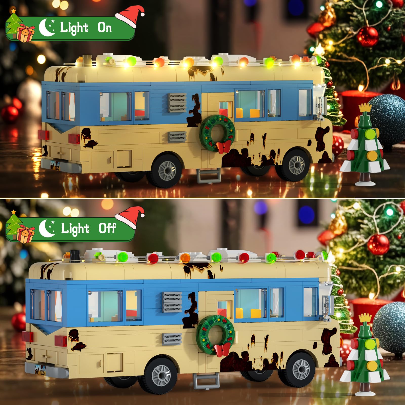 BUILDIFY RV roof with Christmas lights for warm seasonal glow