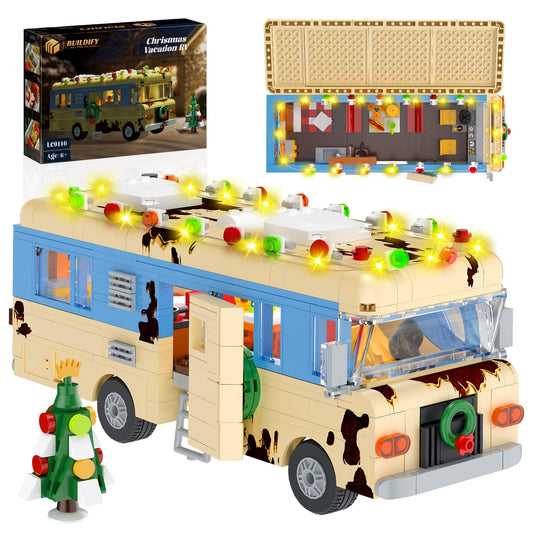 BUILDIFY Christmas Vacation RV front view blocks create a festive display