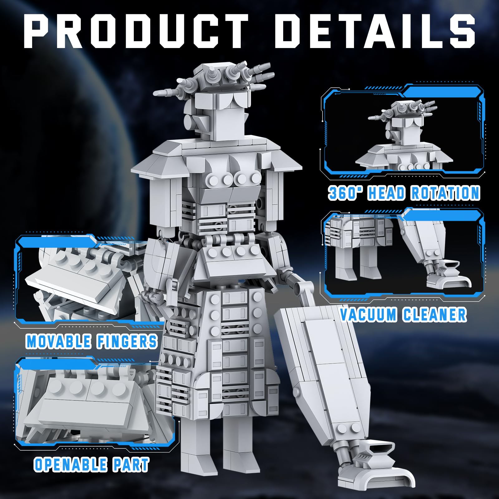 BUILDIFY Spaceball I with Mini Eagle 5 on display for shelf collections.