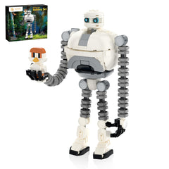 BUILDIFY Wildarness Roaz robot standing beside Brightbill, ideal for imaginative play on a desk.