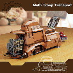 BuildingBoat 22-soldier crew with weapons supports dramatic missions.