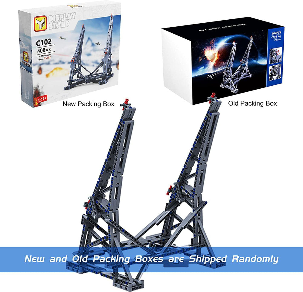 BuildingBoat display on desk or shelf keeps Millennium Falcon safe