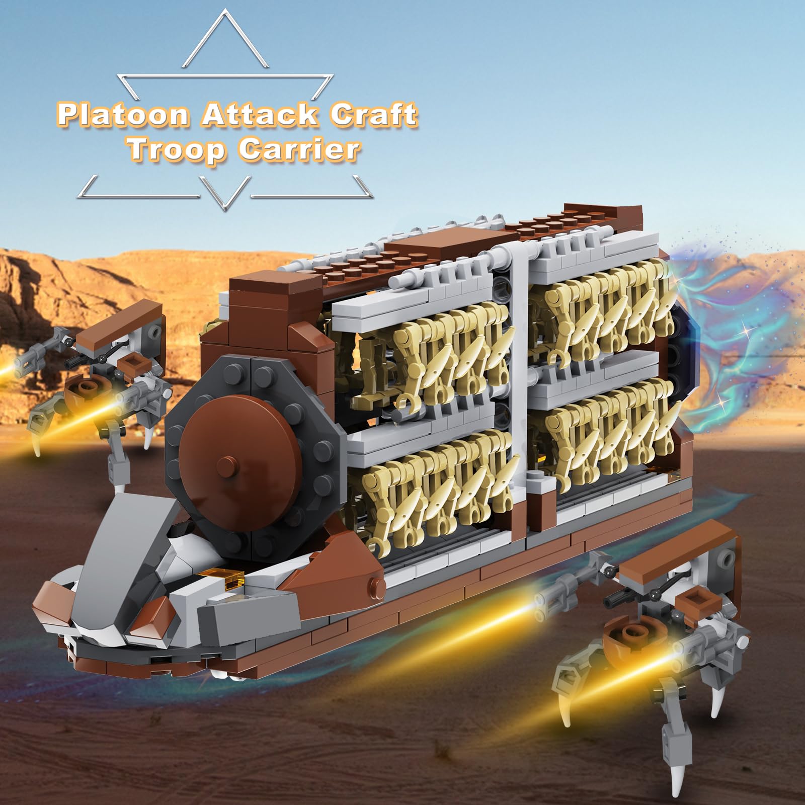 Droideka figures with platoon enabling dynamic action scenes.