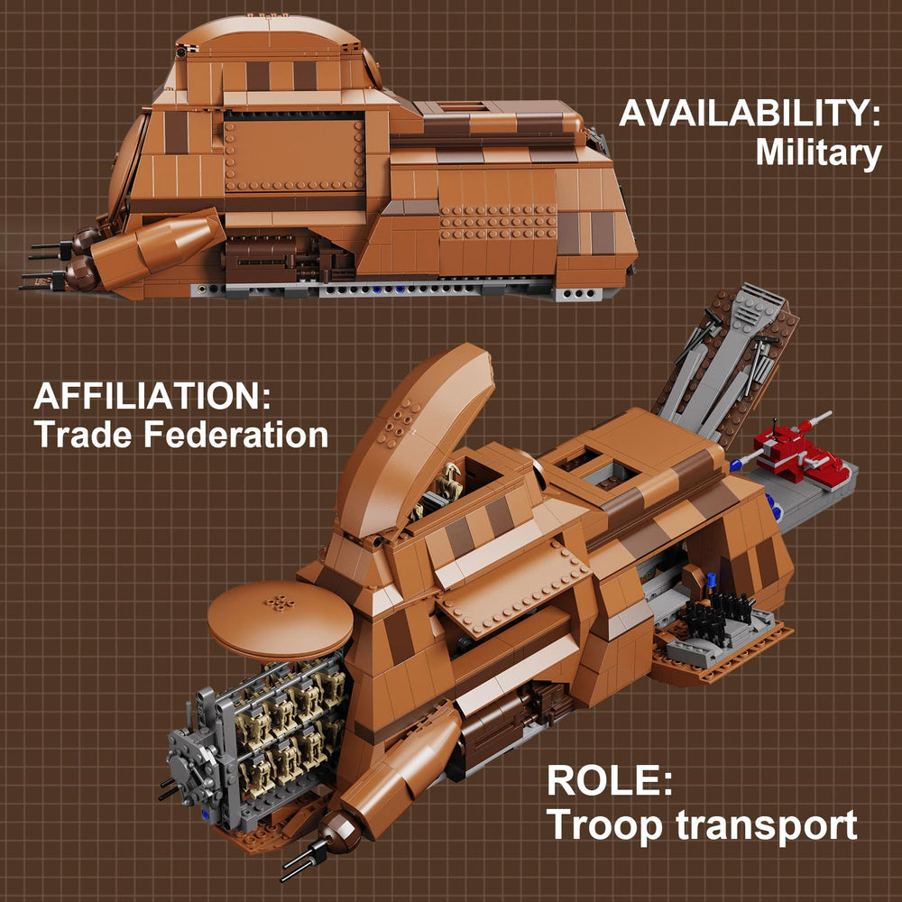 BuildingBoat Trade Federation ship rear hatch enables quick access during battles.