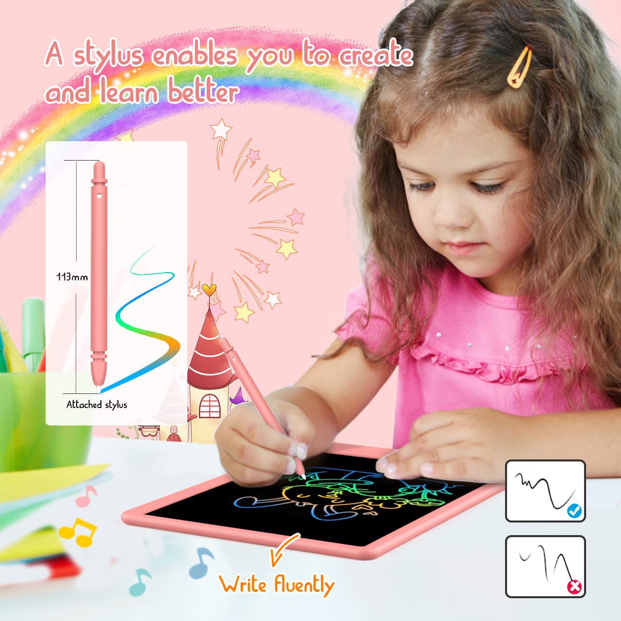 BUKEBU erase button in action enabling quick, wipe-clean drawings.