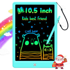 BUKEBU LCD writing tablet front view with colorful lines for kids drawing.