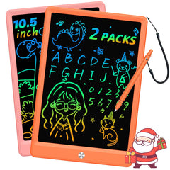 BUKEBU LCD writing tablet in orange-pink for colorful kids doodles and imagination.