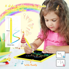 BUKEBU LCD writing tablet colorful lines display invites art and writing practice for kids.