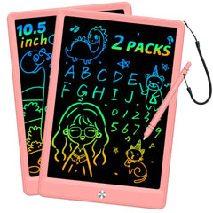 BUKEBU LCD writing tablet front view with colorful lines for creative drawing.