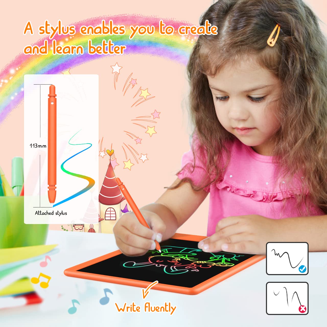 BUKEBU toddler educational toy sparks creativity with drawing, counting and word practice