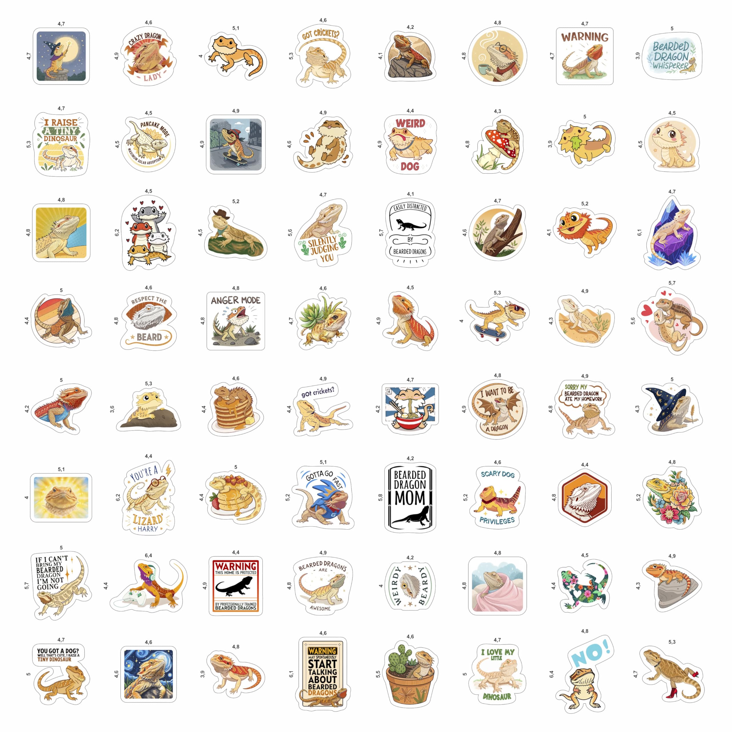 BulbaCraft Bearded Dragon stickers on a laptop, easy to apply and customize