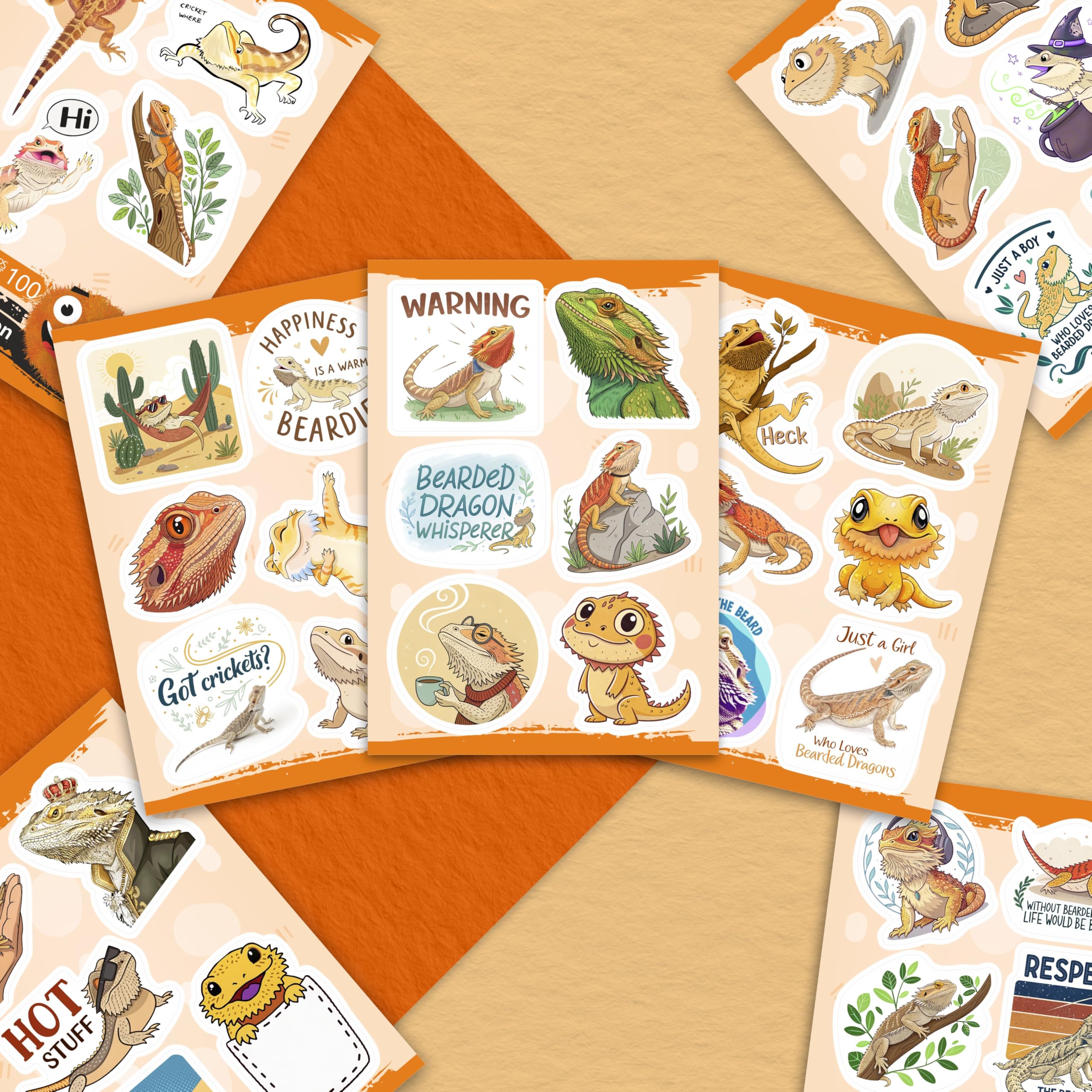 BulbaCraft Bearded Dragon stickers for outdoor use, durable vinyl withstands rain