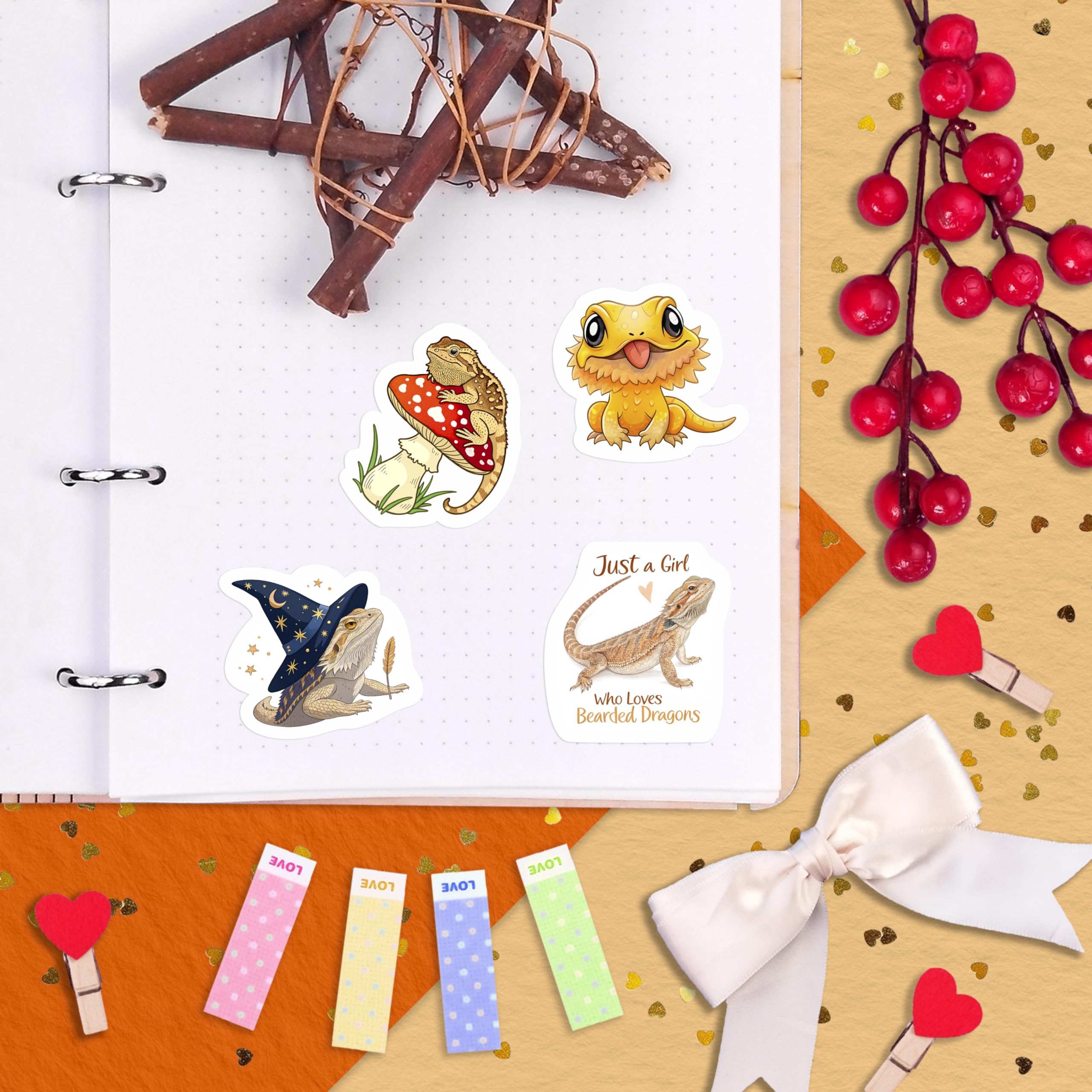 BulbaCraft Bearded Dragon stickers with scratch-resistant, UV-stable colors for long-term shine