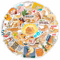BulbaCraft Bearded Dragon stickers on a water bottle, waterproof and durable for daily use