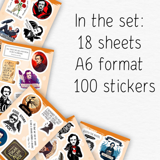 BulbaCraft Edgar Allan Poe laptop sticker adds style with secure adhesion.