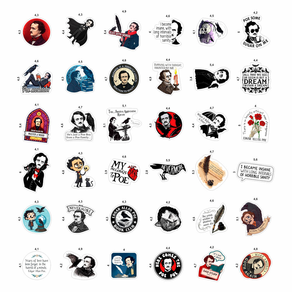 BulbaCraft Edgar Allan Poe phone case sticker resists wear in daily use.