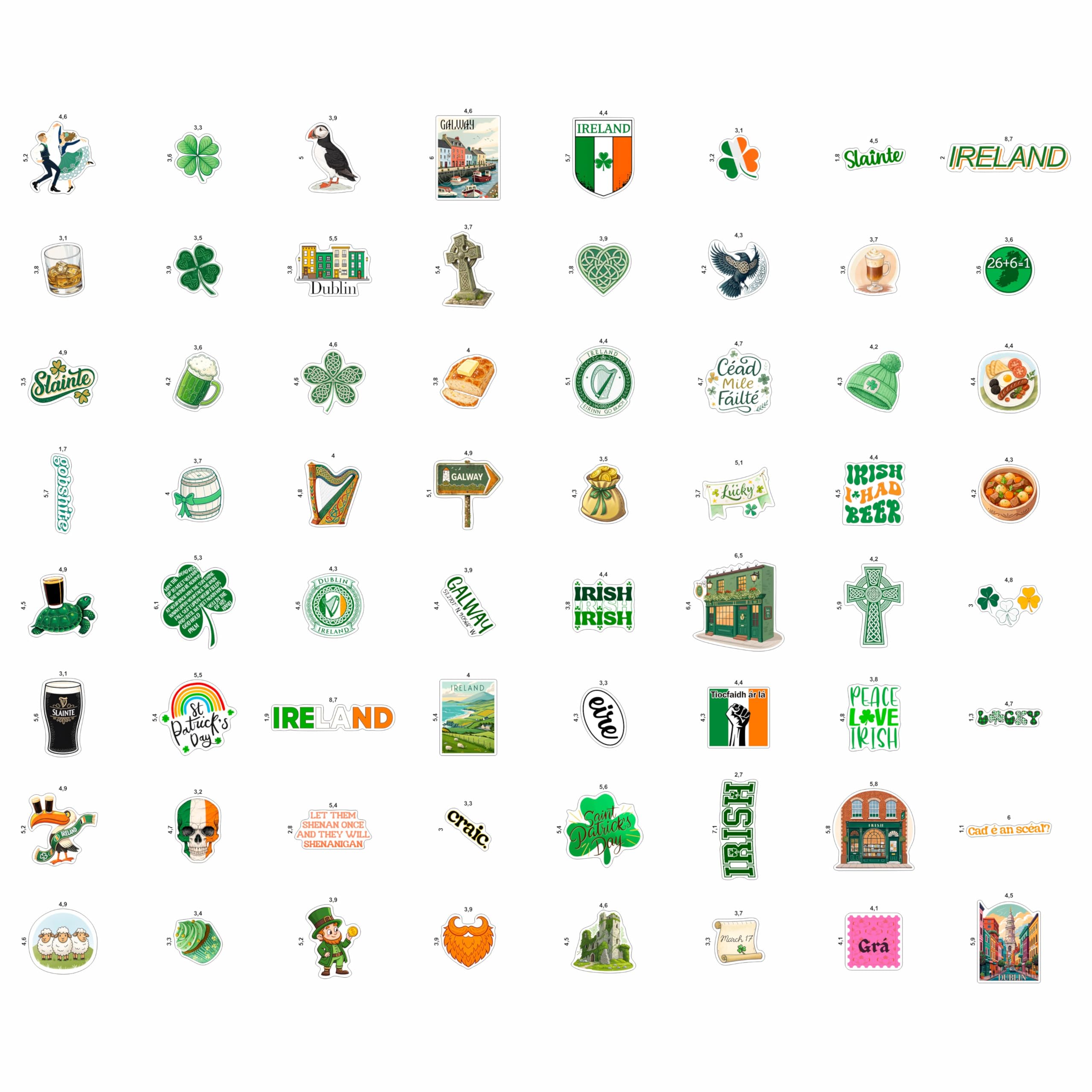 BulbaCraft Ireland gifts sticker pack enhances wrapping with bold, long-lasting imagery.