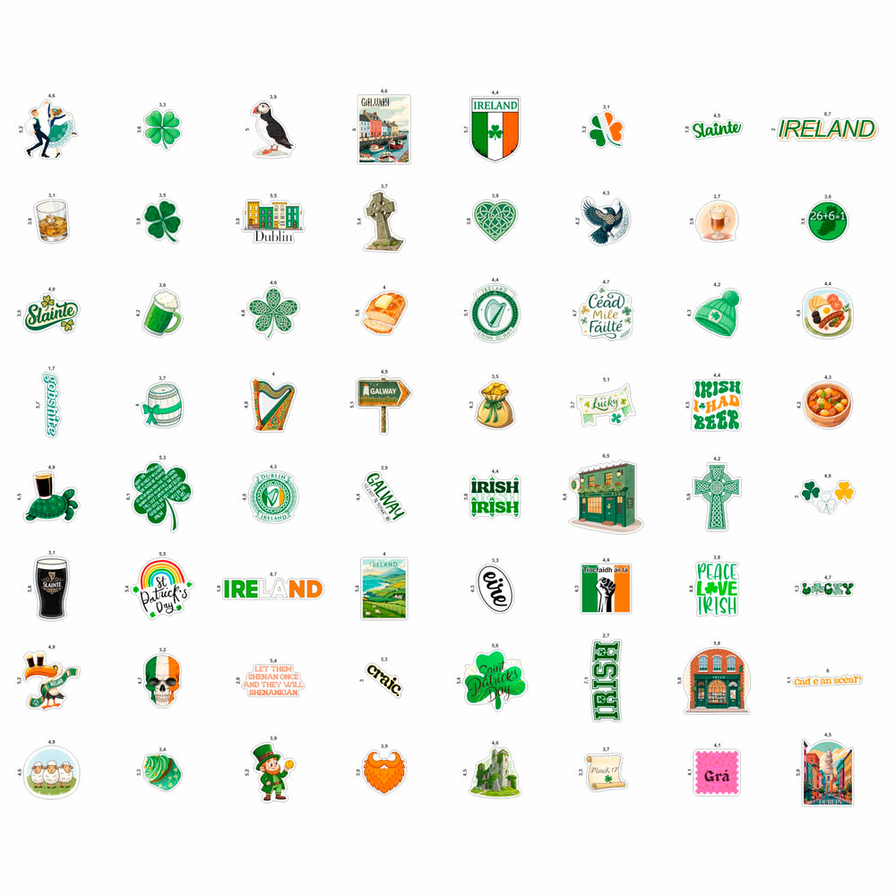 BulbaCraft Ireland gifts sticker pack enhances wrapping with bold, long-lasting imagery.